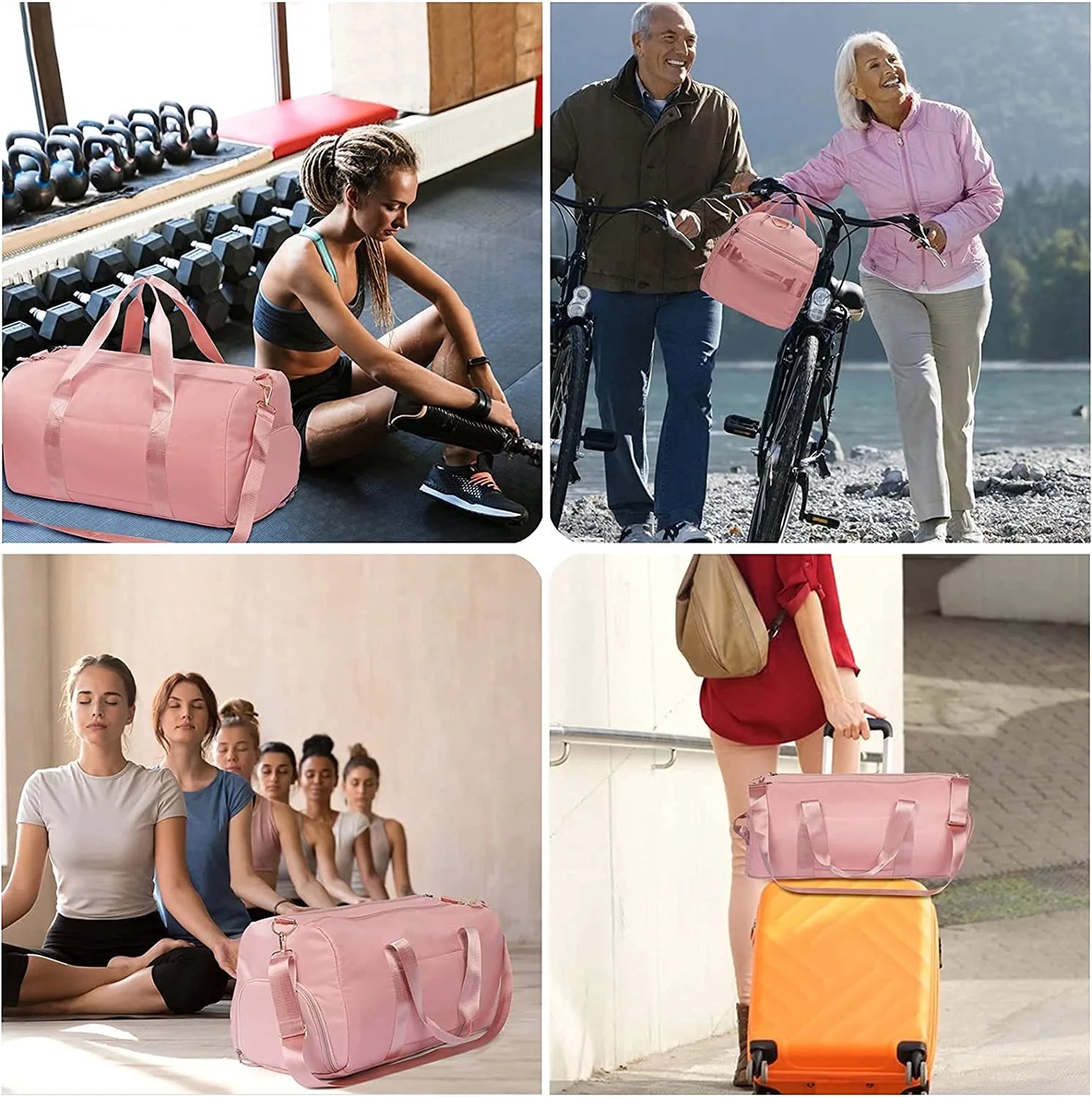 30L Gym Bag Womens Mens with Shoes Compartment and Wet Pocket,Travel Duffel Bag for Women for Plane,Sport Gym Tote Bags Swimming Yoga,Waterproof Weekend Overnight Bag Carry on Bag Hospital Holdalls